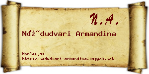 Nádudvari Armandina névjegykártya